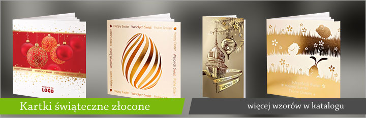 złocone kartki świąteczne